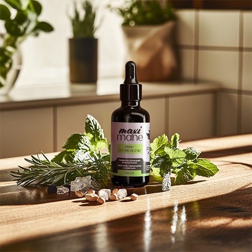 Mane Elixir Blend сред розмарин и мента — натуралните съставки на серума